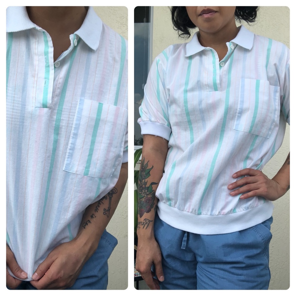 Vintage 80s Vibes Striped Shirt!